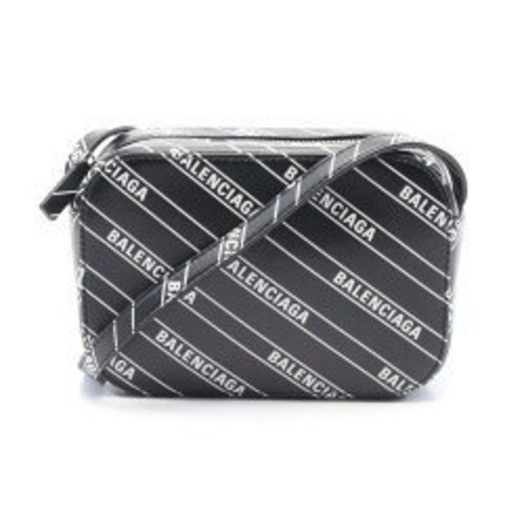 Balenciaga Camera Bag Leather Shoulder Bag Black White - Picture 1 of 7